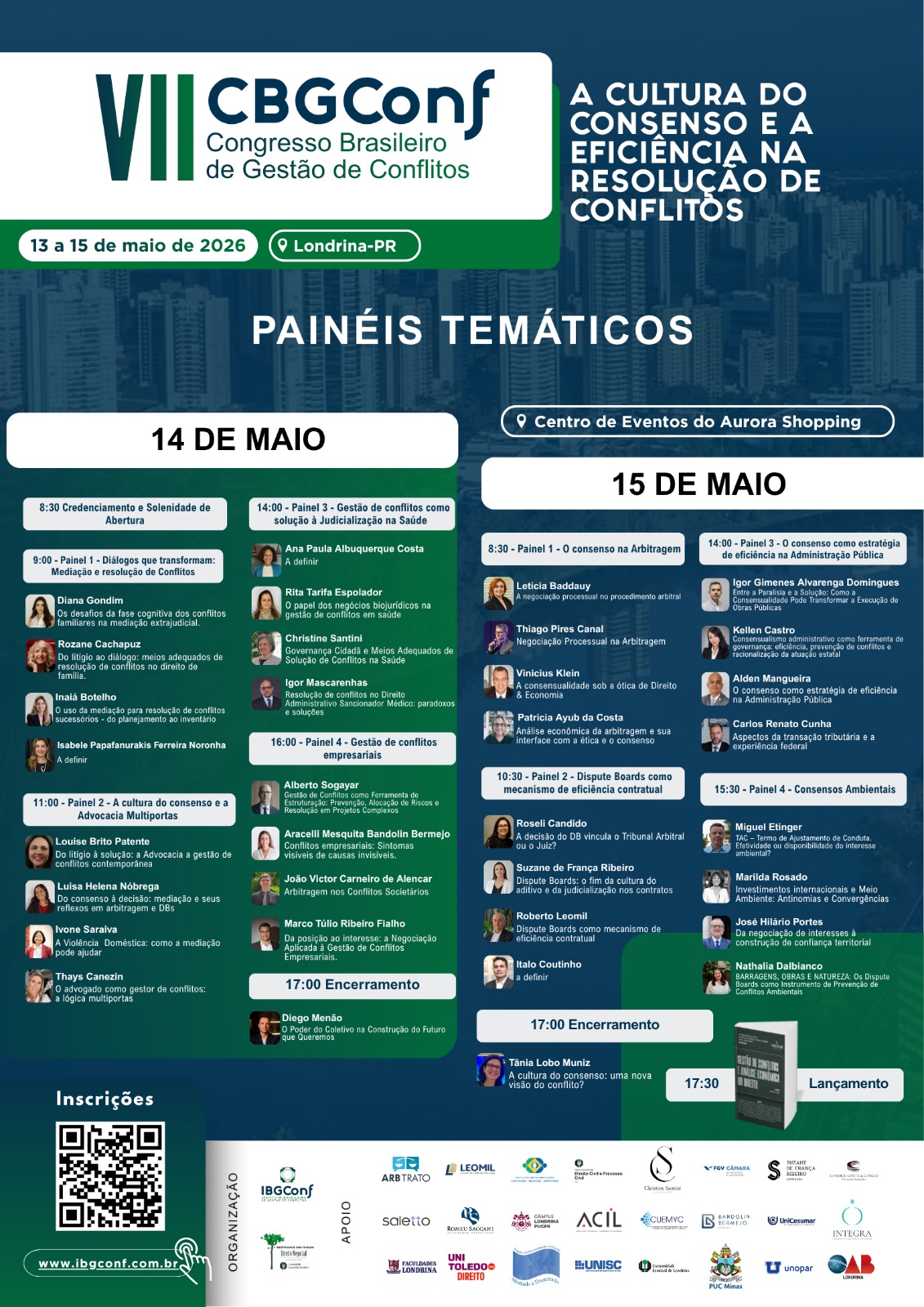 Londrina recebe a 8ª edição do Congresso Brasileiro de Gestão de Conflitos em maio de 2026