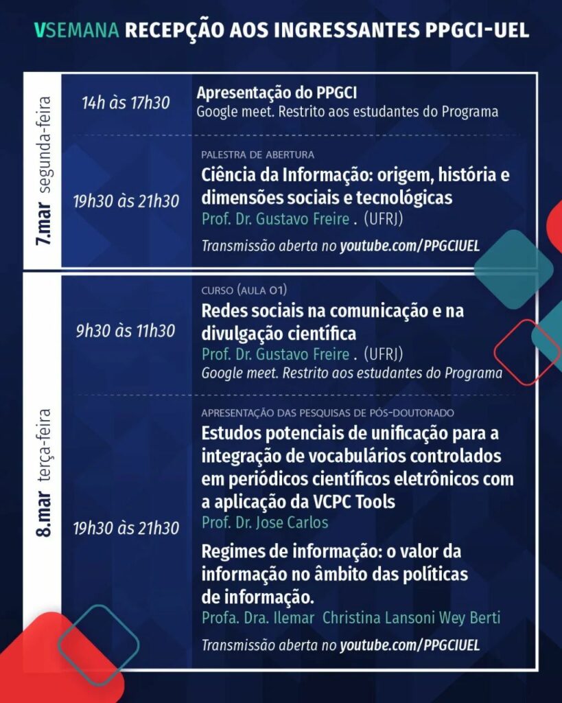 Programação 7 a 8 de março